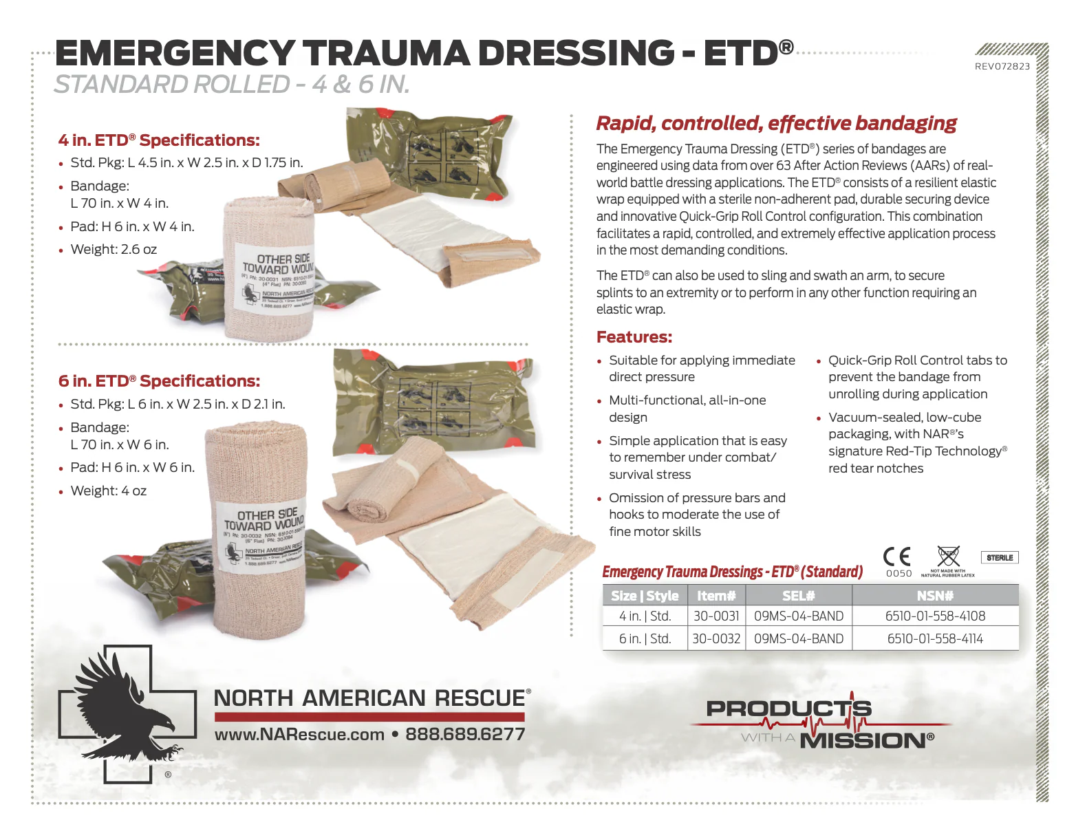 6” Emergency Trauma Dressing (ETD) | Compact Pressure Bandage for Bleeding Control - Image 4