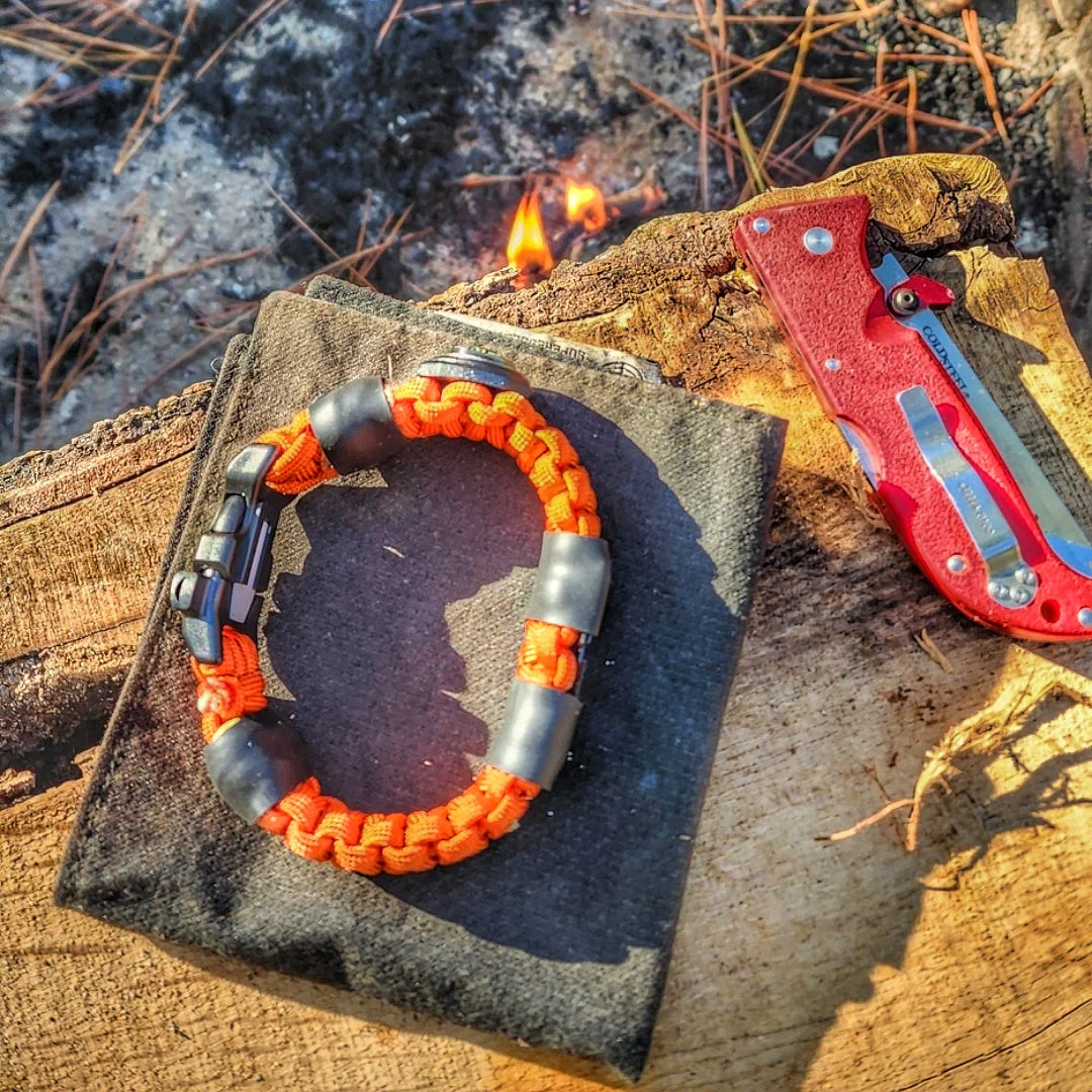 Camper Strap - Outdoor, Hike, & Kayak ready Survival Fire Starter Paracord Bracelet. - Image 30