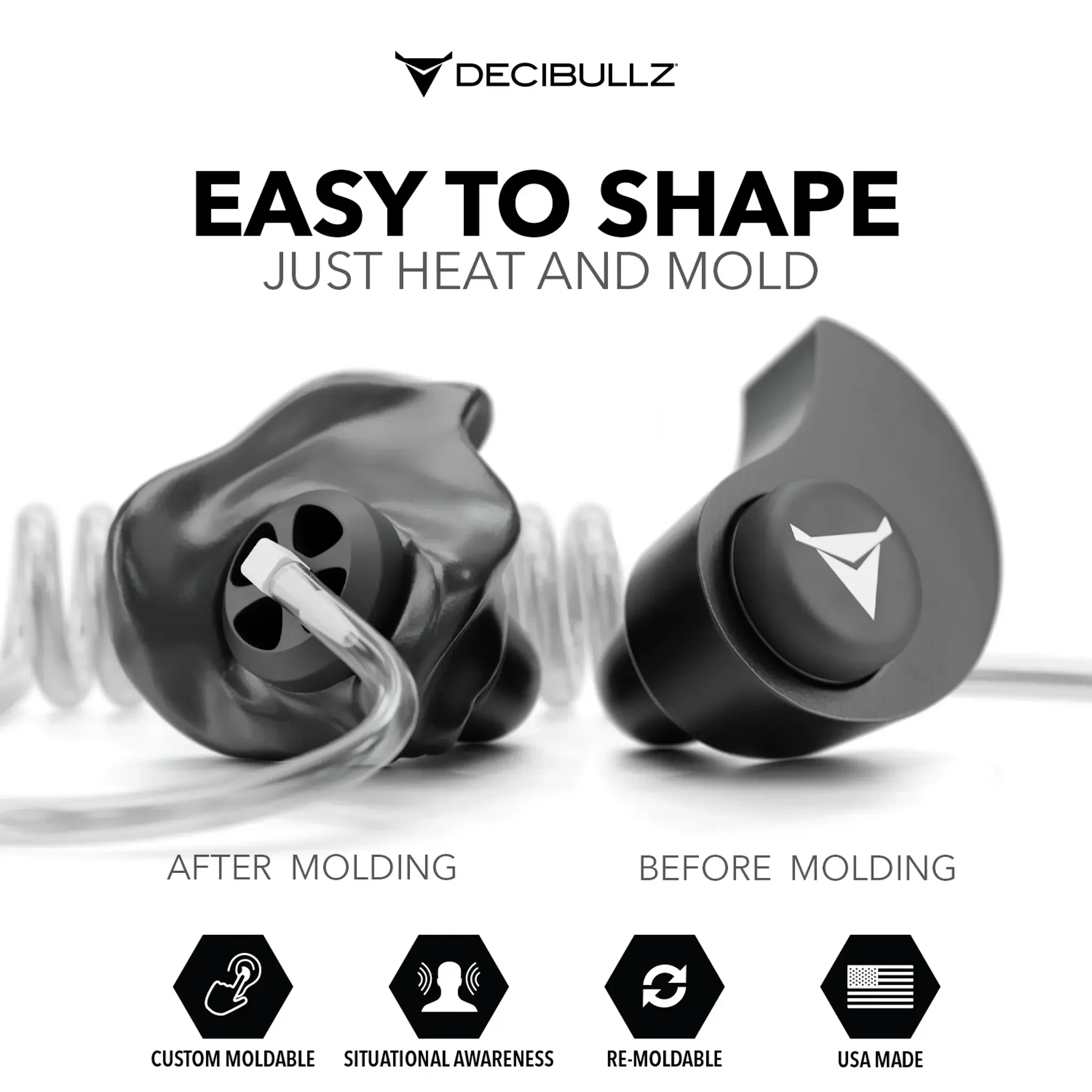 Custom Moldable Awareness Earpiece for Clear Tube, Radio, Surveillance, and Communication Headsets - Image 2