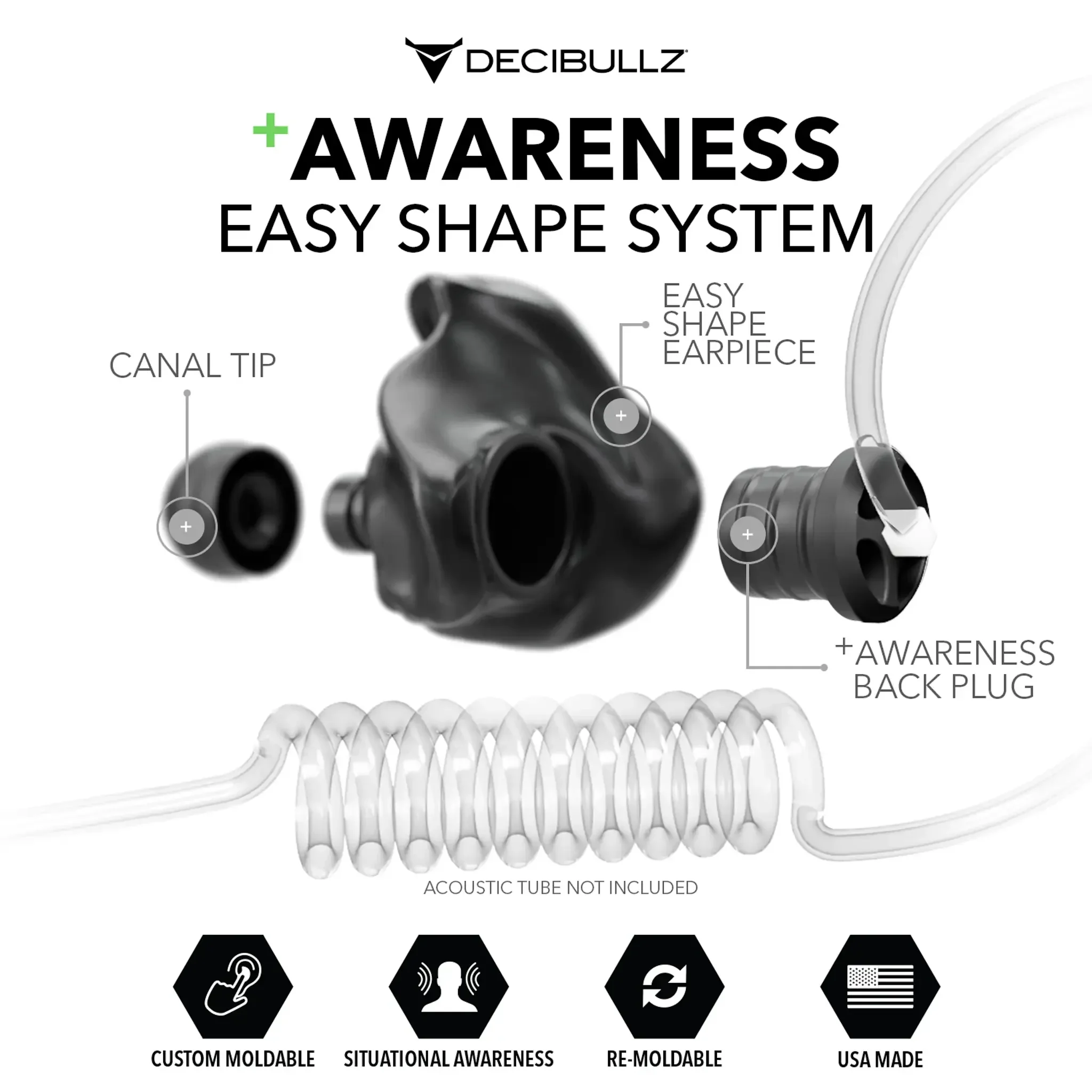 Custom Moldable Awareness Earpiece for Clear Tube, Radio, Surveillance, and Communication Headsets - Image 3