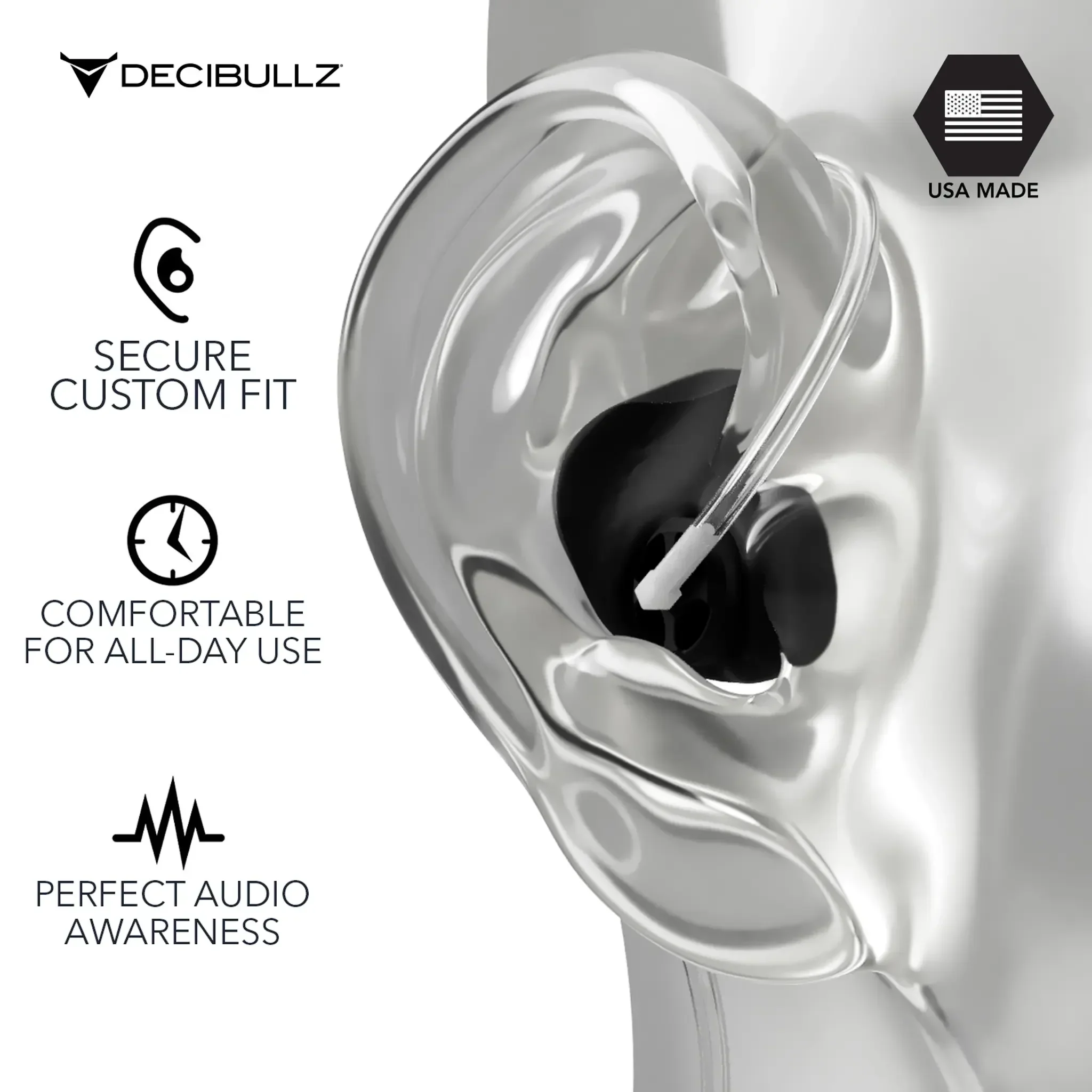 Custom Moldable Awareness Earpiece for Clear Tube, Radio, Surveillance, and Communication Headsets - Image 4