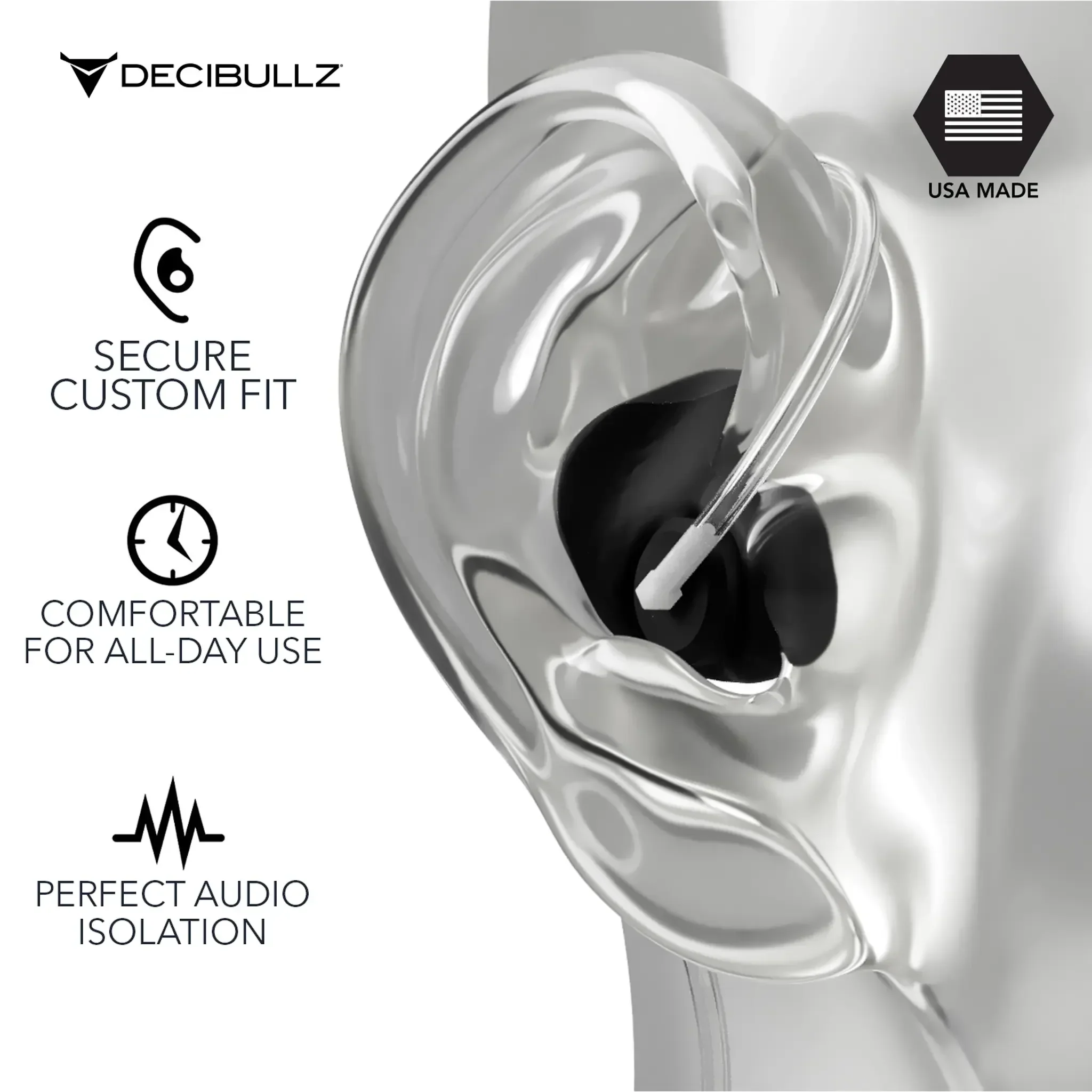 Custom Moldable Isolation Earpiece for Clear Tube, Radio, Surveillance, and Communication Headsets - Image 4
