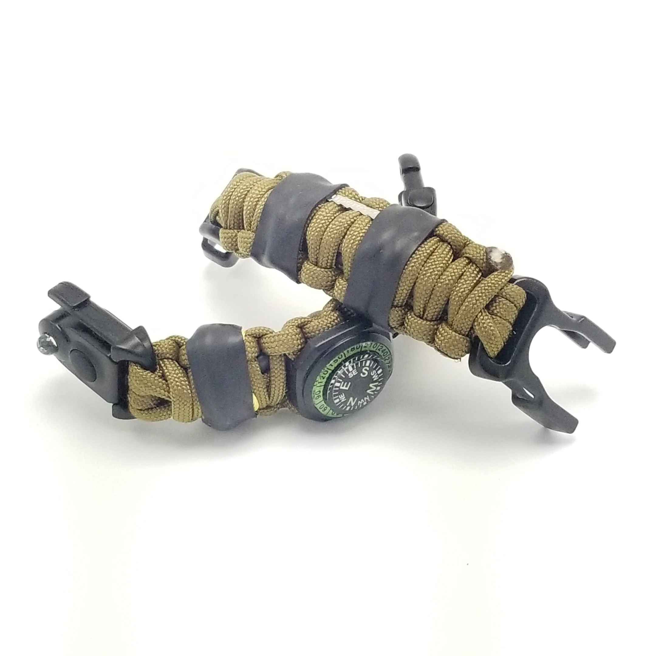 EDC Prepper - Paracord Bracelet Urban Tool Kit Equipped w/ LED Light, fire starter, blade, compass. - Image 10