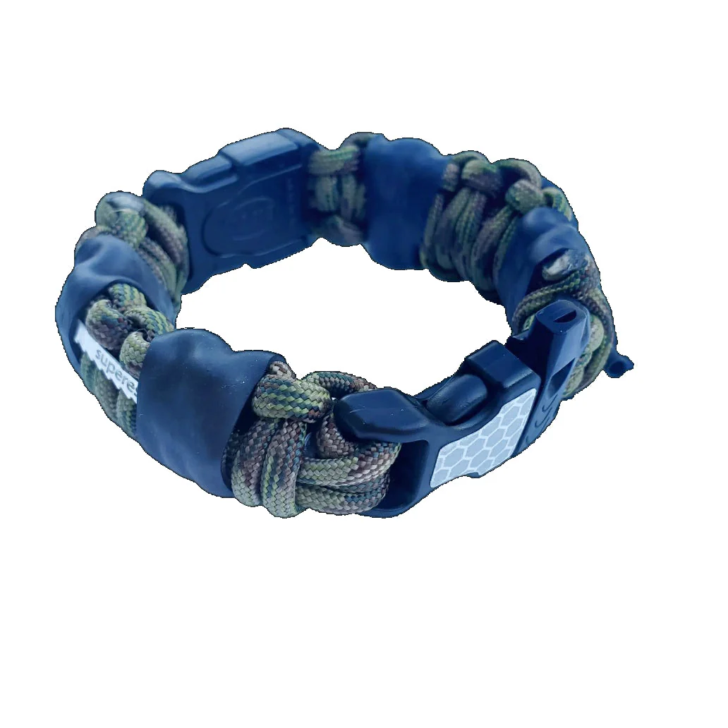 EDC Prepper - Paracord Bracelet Urban Tool Kit Equipped w/ LED Light, fire starter, blade, compass. - Image 14