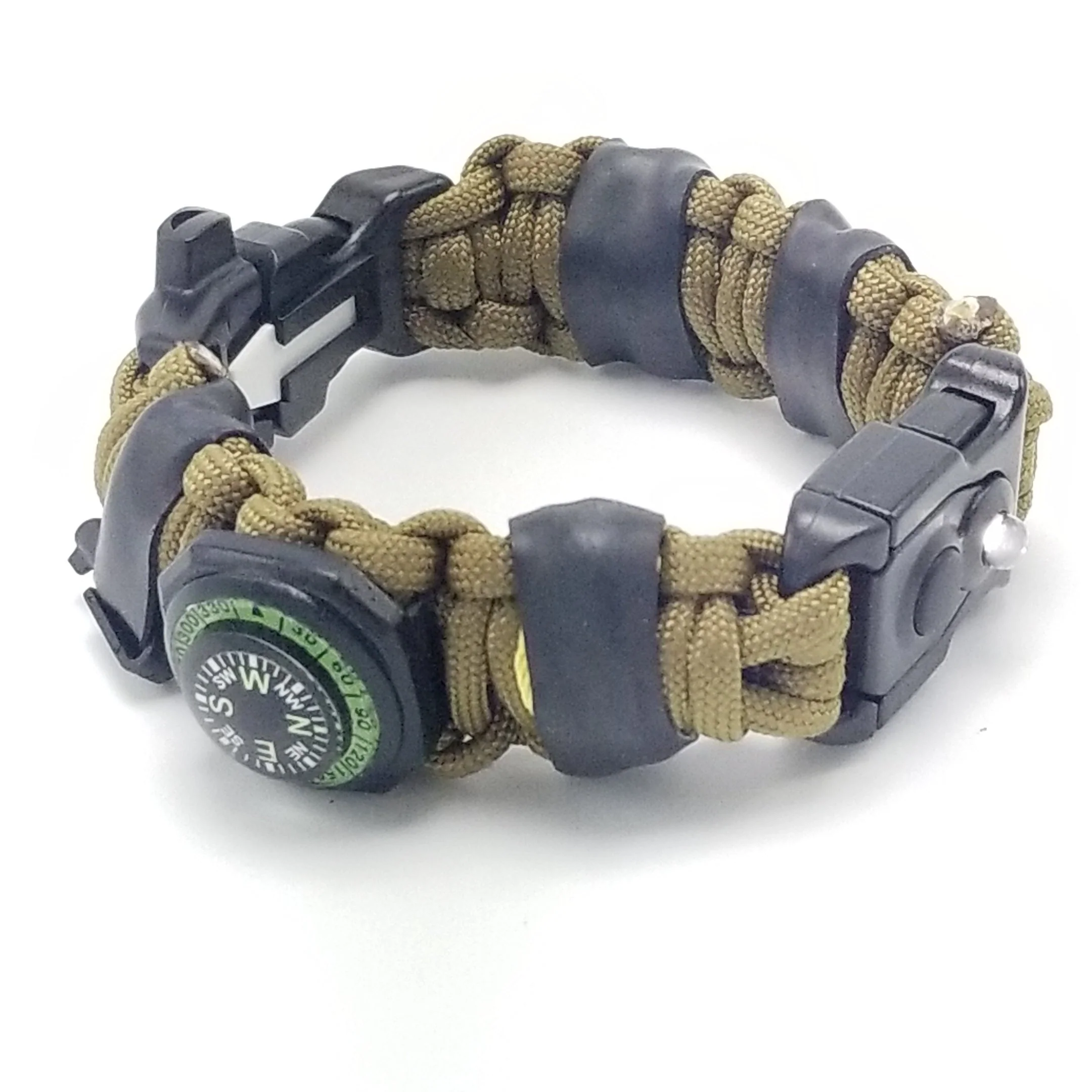 EDC Prepper - Paracord Bracelet Urban Tool Kit Equipped w/ LED Light, fire starter, blade, compass. - Image 19