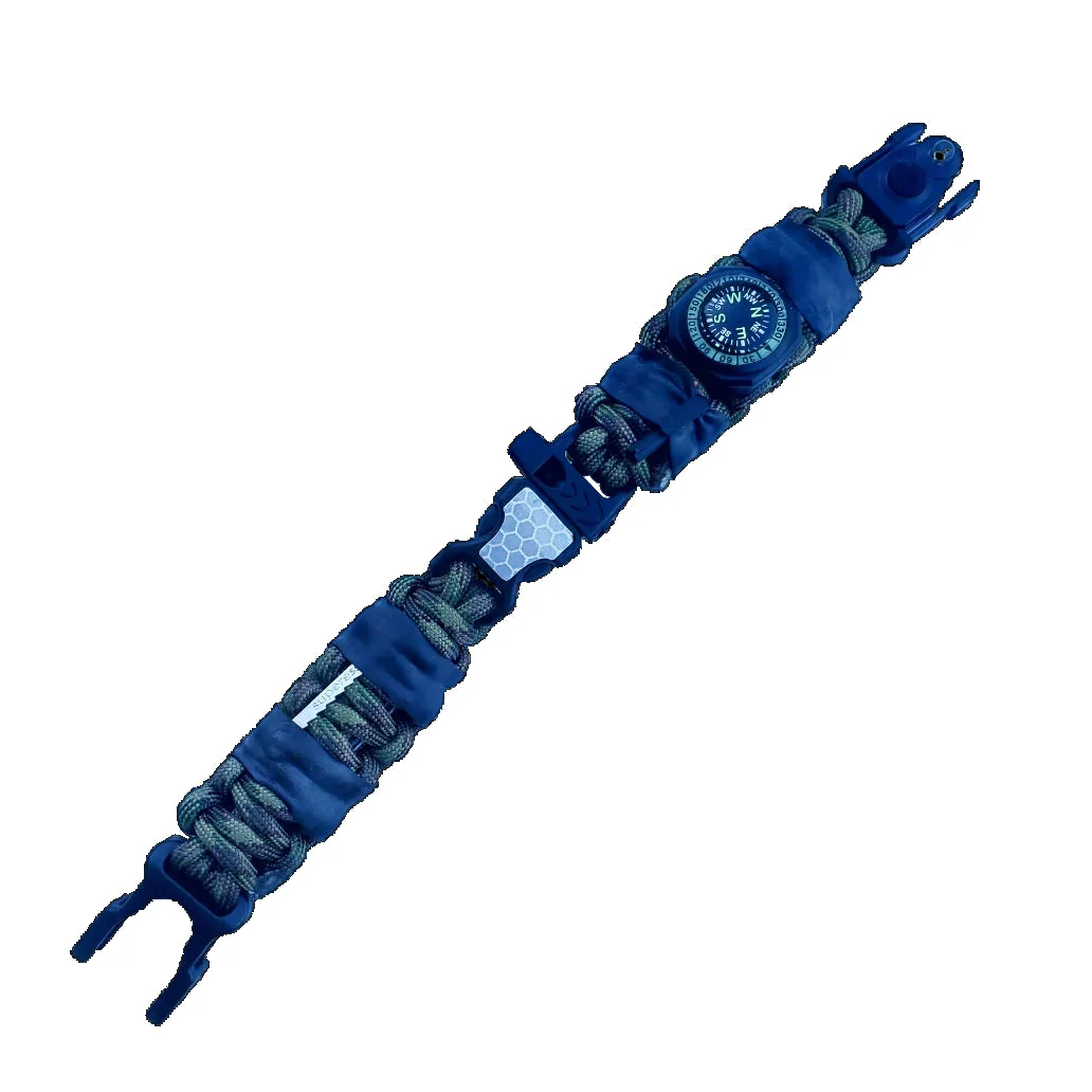 EDC Prepper - Paracord Bracelet Urban Tool Kit Equipped w/ LED Light, fire starter, blade, compass. - Image 35