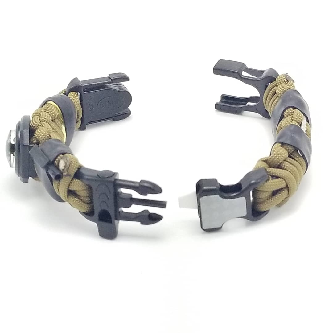 EDC Prepper - Paracord Bracelet Urban Tool Kit Equipped w/ LED Light, fire starter, blade, compass. - Image 37