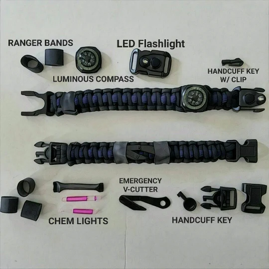 First Responder Strap - Police LEO backup duty gear w/ light, cuff key, seatbelt cutter, compass. - Image 3