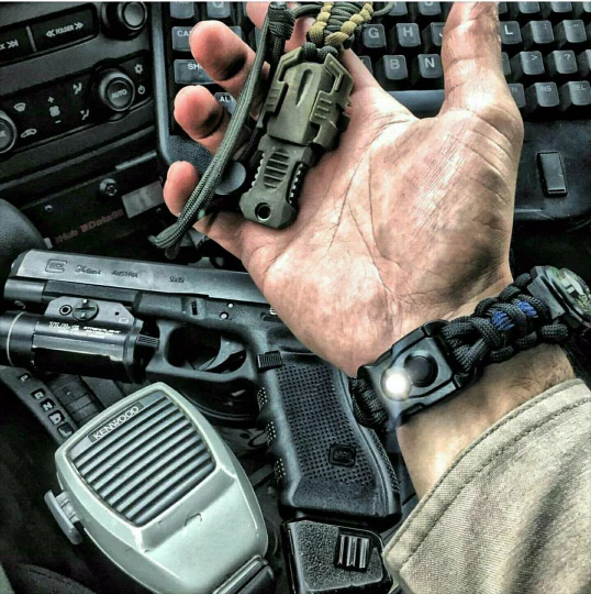 First Responder Strap - Police LEO backup duty gear w/ light, cuff key, seatbelt cutter, compass. - Image 32