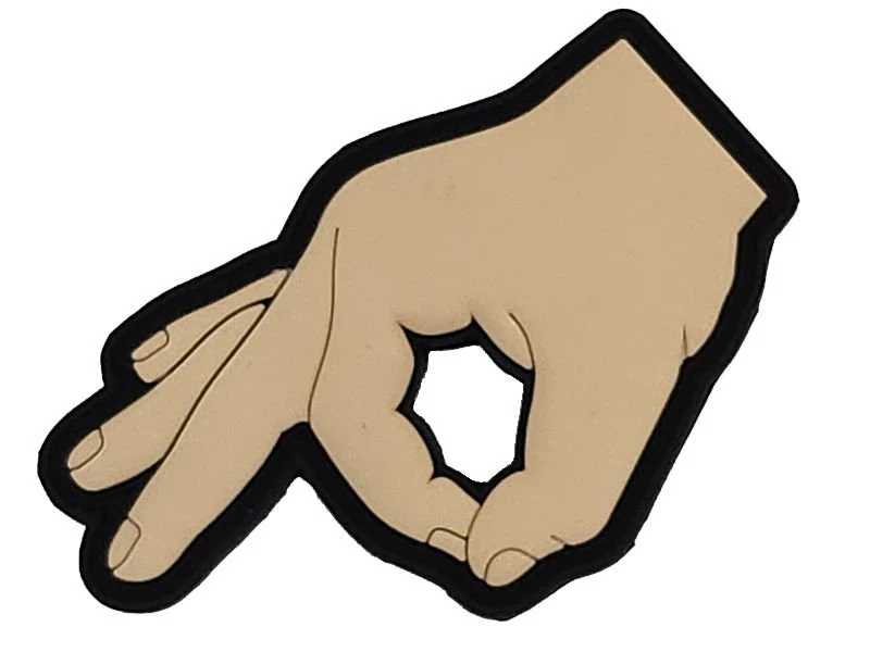 Gotcha Circle Game Fingers PVC Patch - If you look you get hit! - Image 2