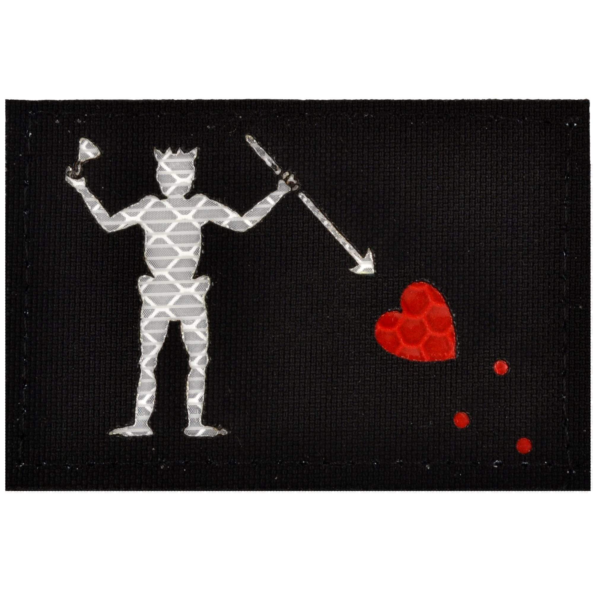 Laser Cut Reflective Edward Teach Blackbeard Pirate Flag- 2x3 CORDURA® Patch Black Beard - Image 3