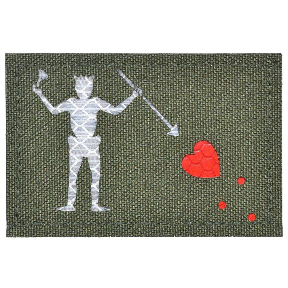 Laser Cut Reflective Edward Teach Blackbeard Pirate Flag- 2x3 CORDURA® Patch Black Beard - Image 4