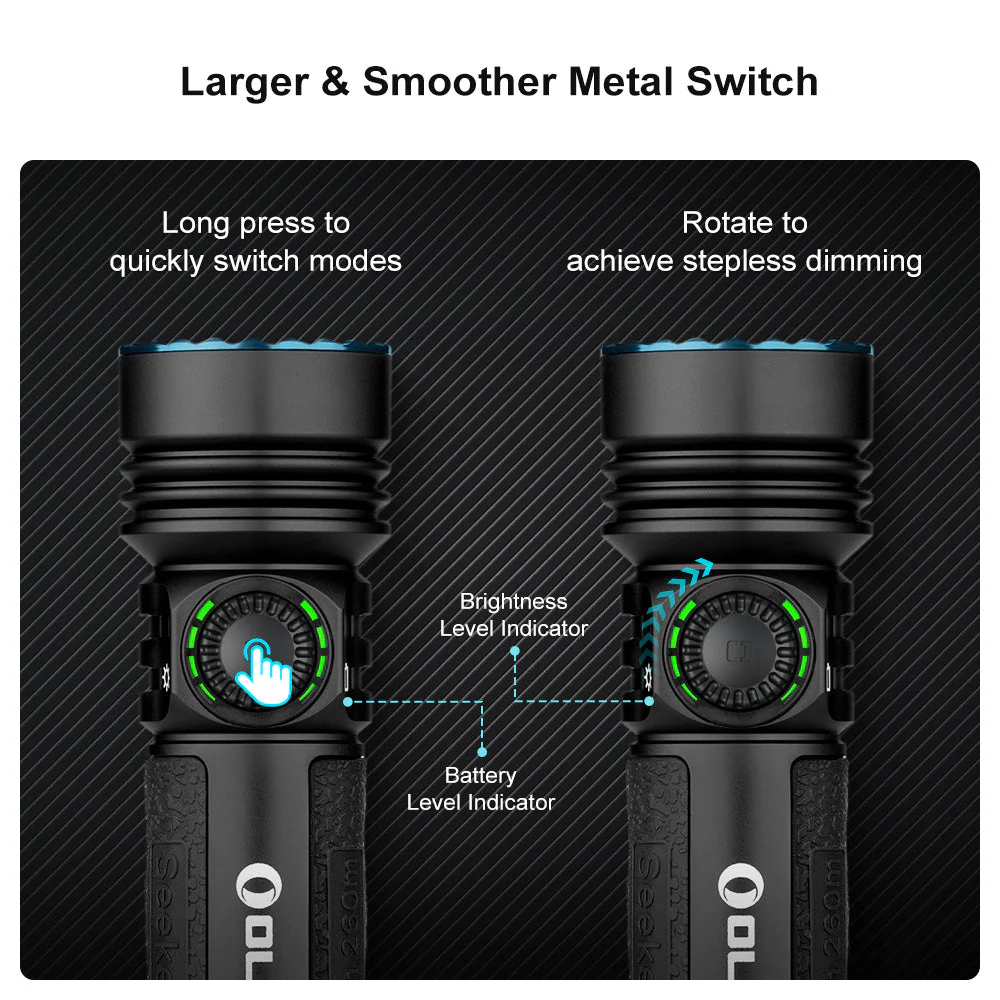 Olight Seeker 4 Pro Rechargeable Flashlight 4600 Lumens USB-C Magnetic Charging - Image 9