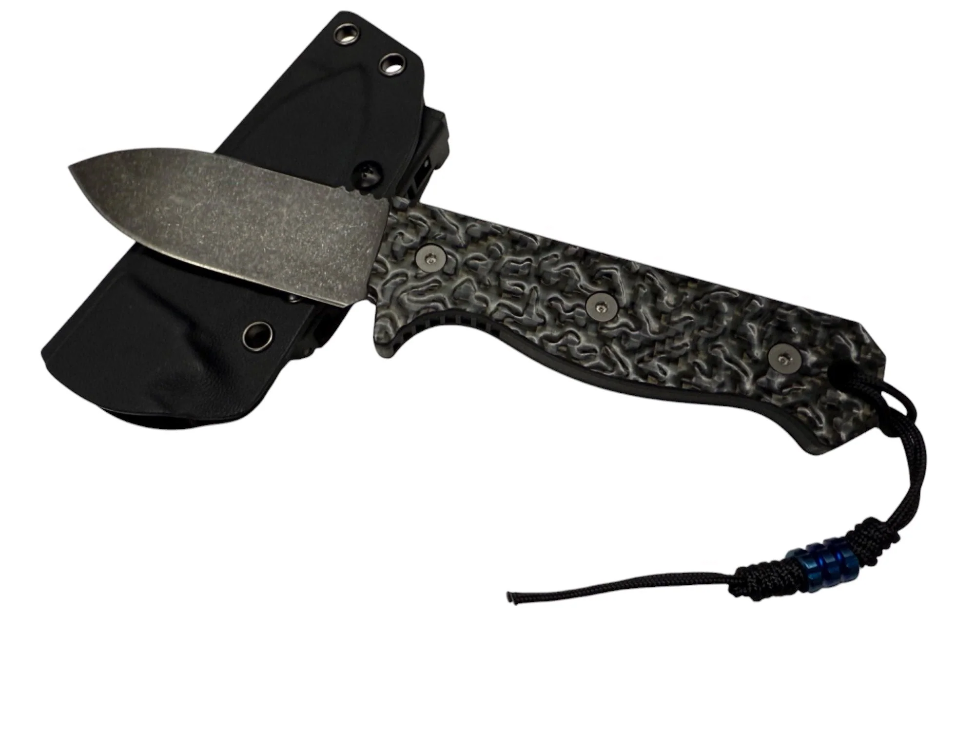 R4A - Ready 4 Action Knife / D2 Fixed Blade ( Contour-Tex Carbon Fiber Scales ) - Image 8