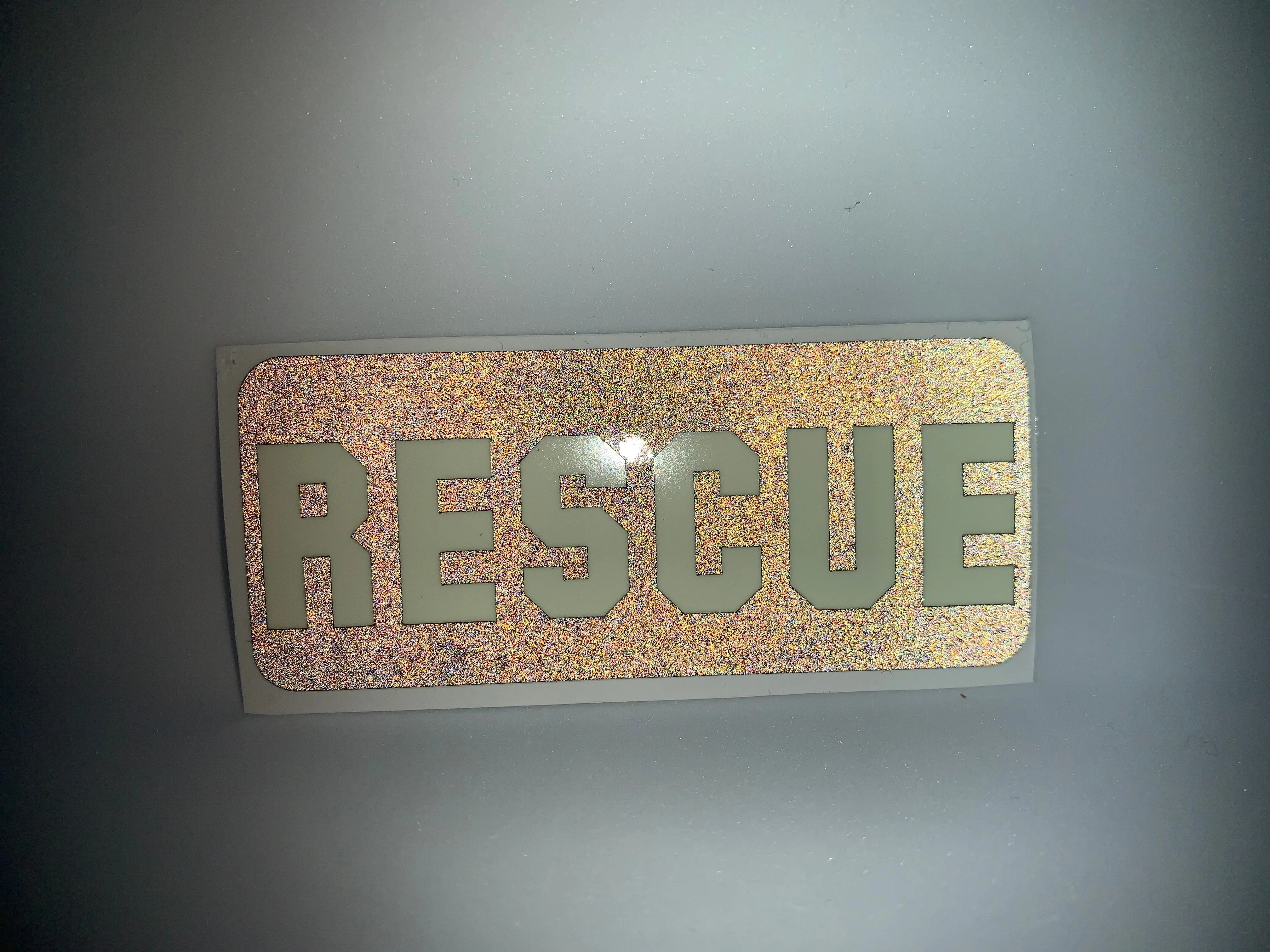 RESCUE REFLECTIVE GLOW IN THE DARK HELMET DECAL - Image 3