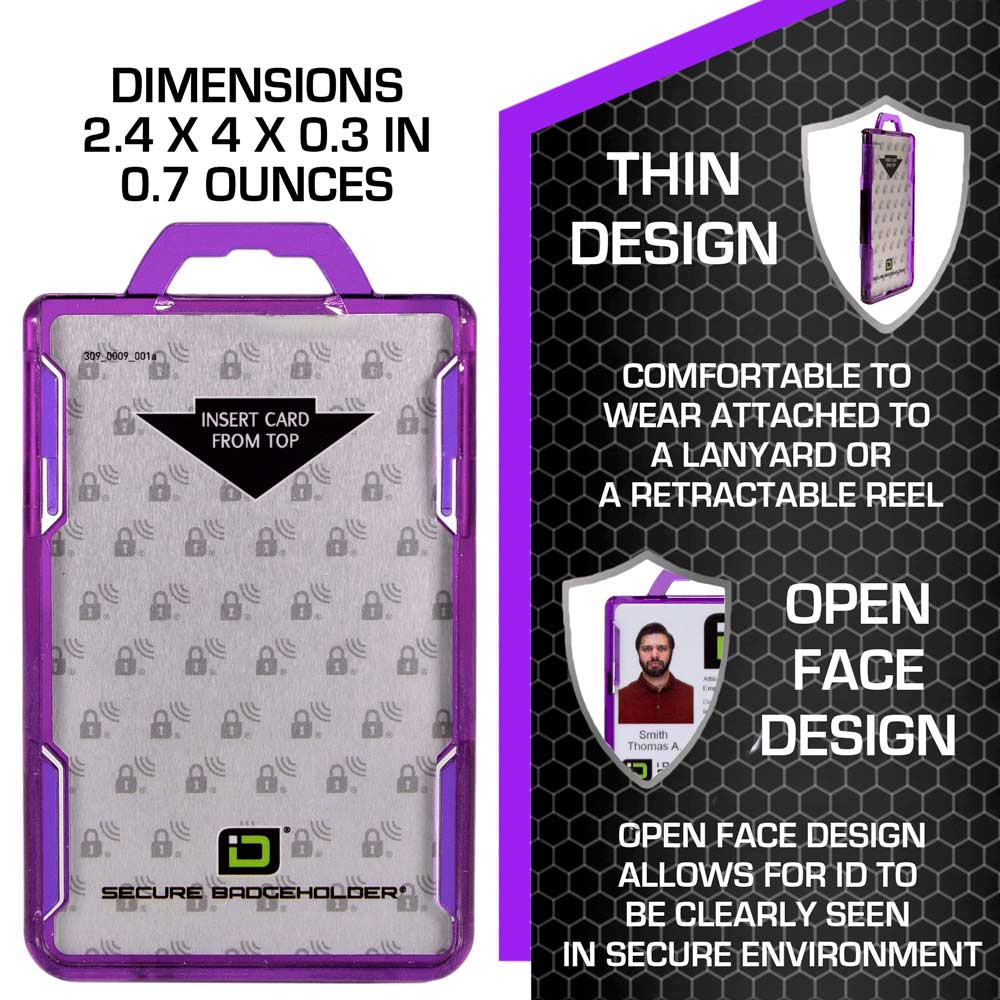 Secure Badge Holder Lite ™ Vertical 1 ID Card Holder - Image 37