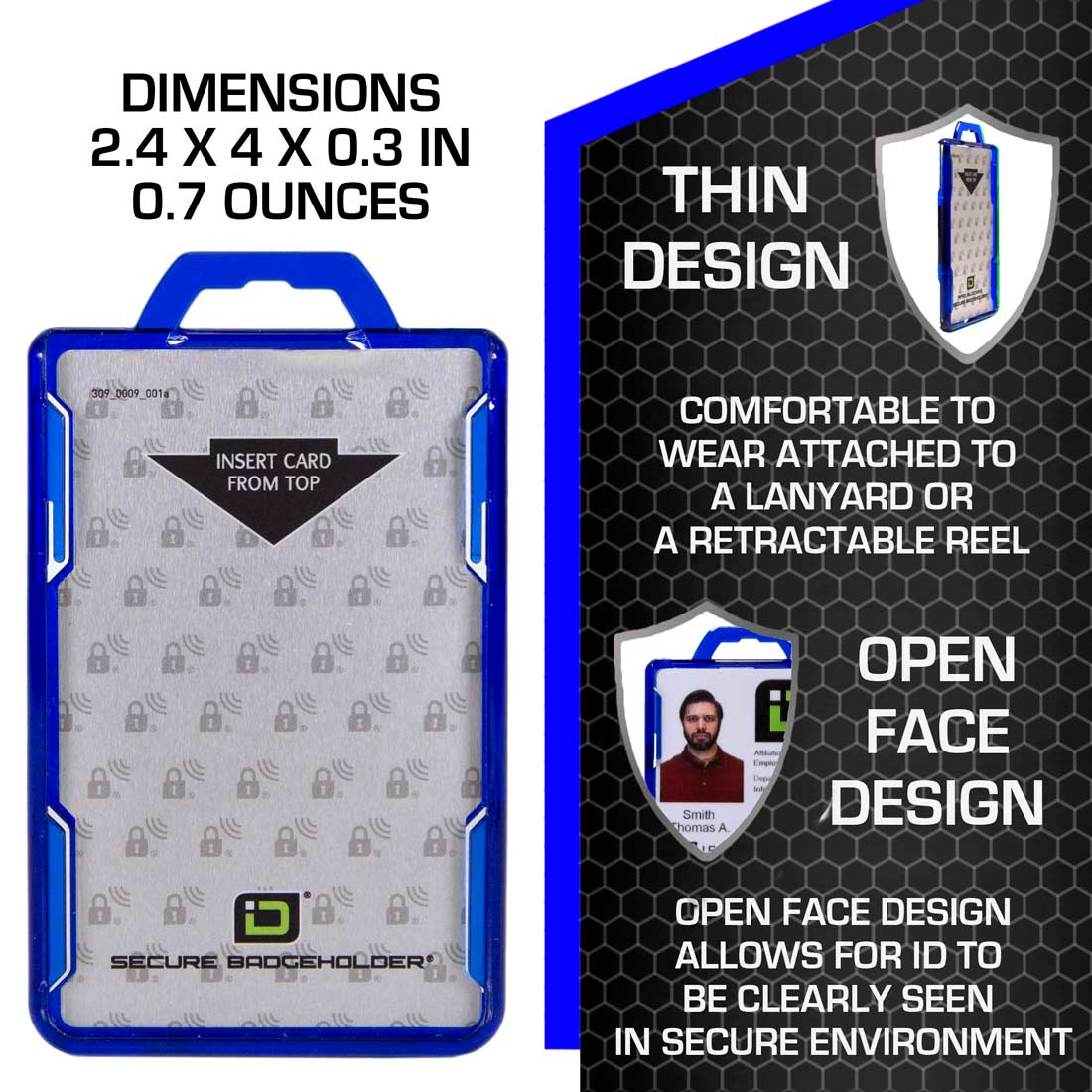 Secure Badge Holder Lite ™ Vertical 1 ID Card Holder - Image 7