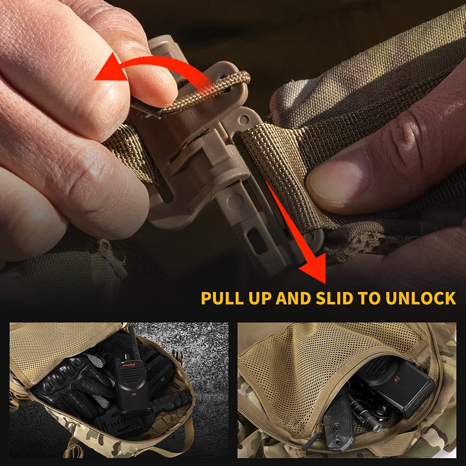 Tactical Military Outdoor Hiking Molle Rucksack Assault Pack - Image 6