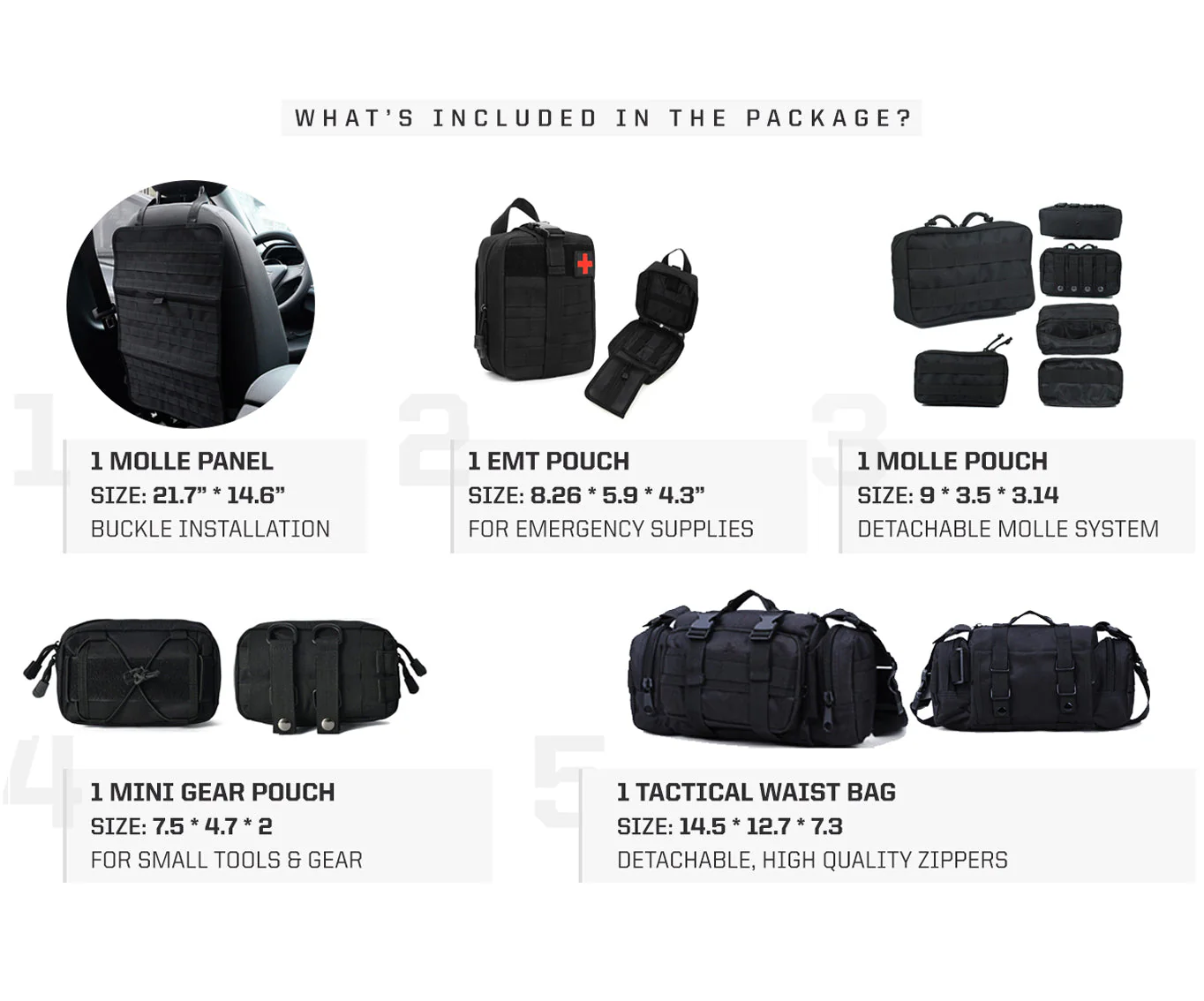 Tactical MOLLE Seat Organizer Full Set - Image 6