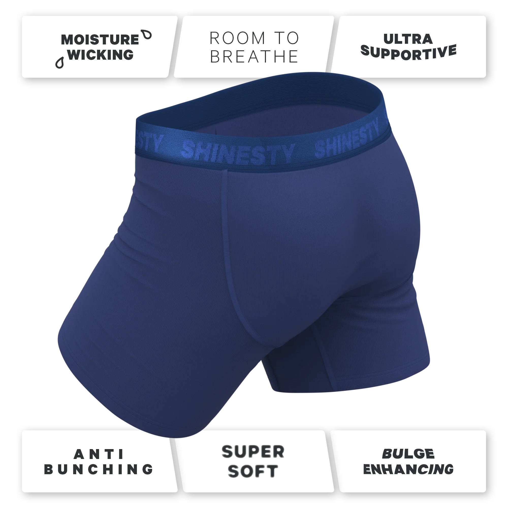 The Bloom Moon | Tonal Navy Ball Hammock® Pouch Underwear With Fly - Image 4