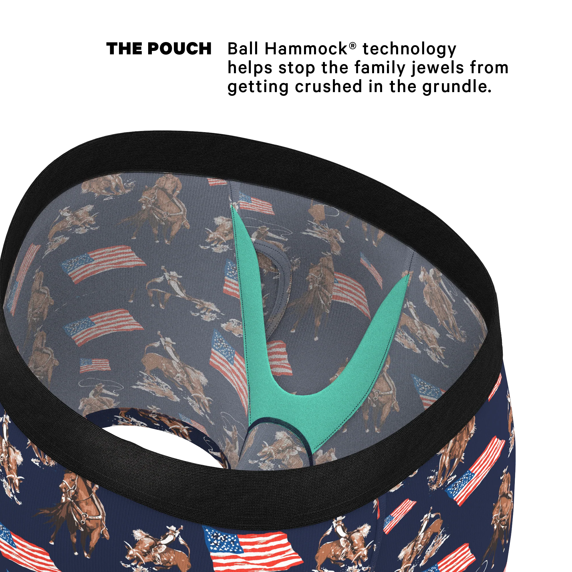 The Bootstraps & Chaps | Americana Cowboy Ball Hammock® Pouch Underwear With Fly - Image 2