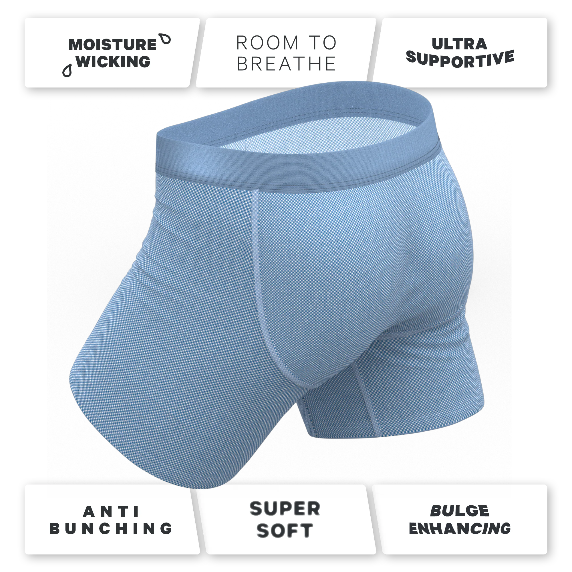 The Chambray All Day | Blue Chambray Ball Hammock® Pouch Underwear With Fly - Image 4