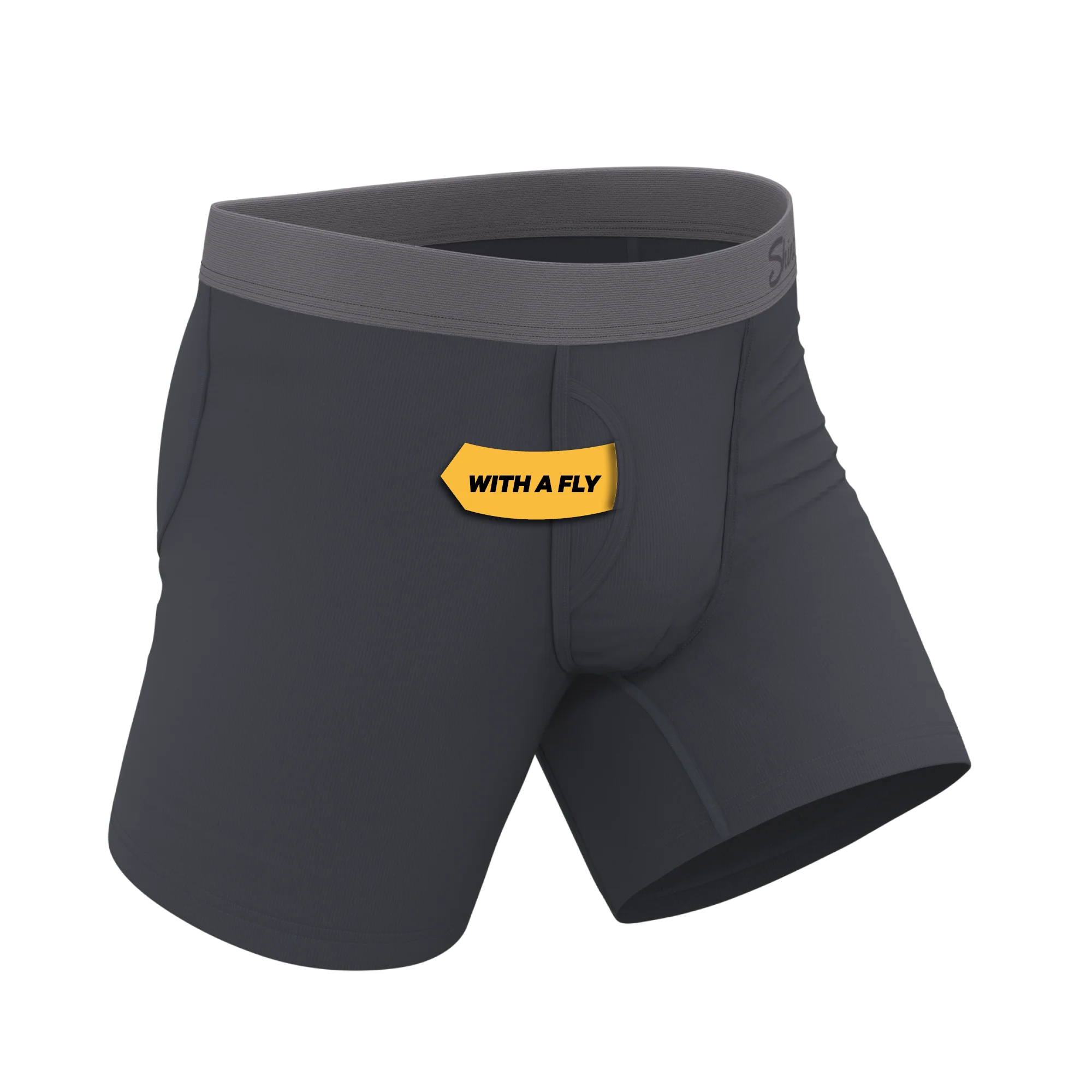 The Slate Expectations | Grey Tonal Ball Hammock® Pouch Underwear With Fly - Image 3