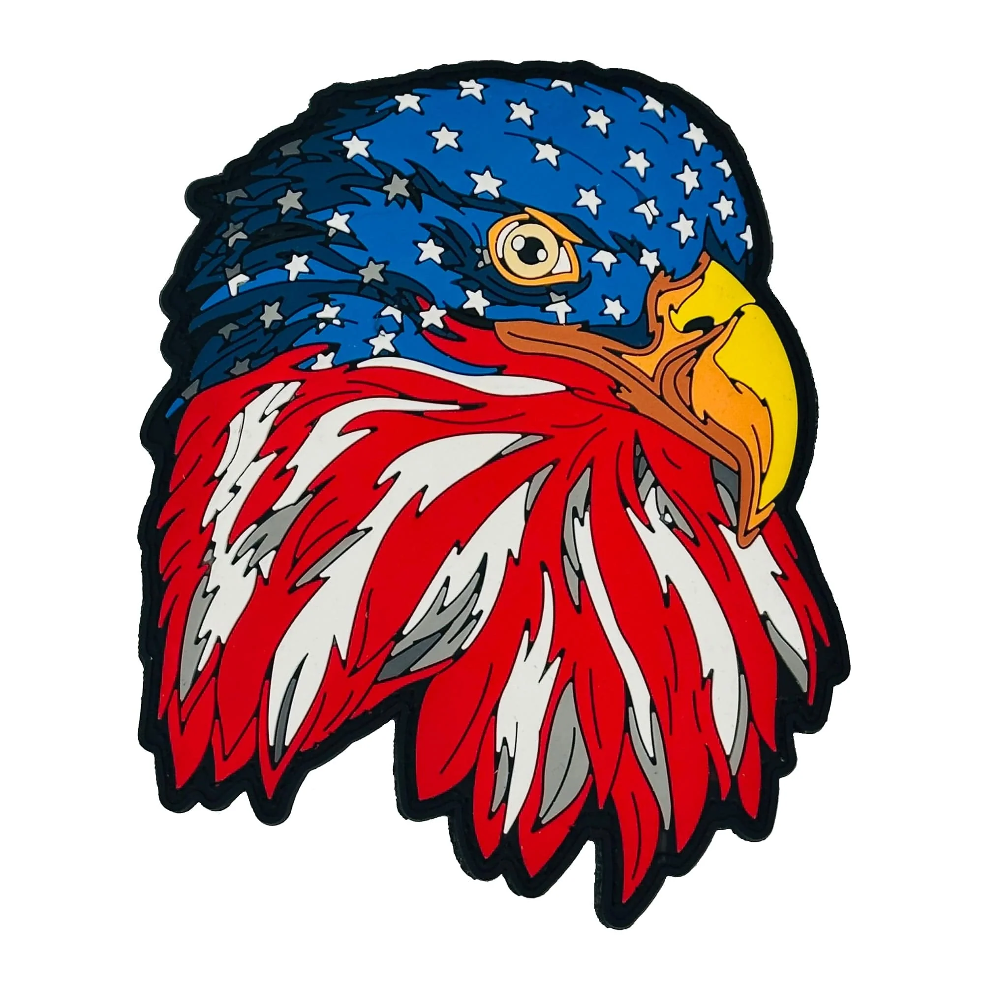 The Ultimate expression of Freedom the American Flag Eagle PVC Patch - 4" Tall with Hook Backing - Image 3