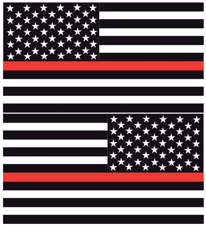 THIN RED LINE AMERICAN FLAGS REFLECTIVE WINDOW DECAL