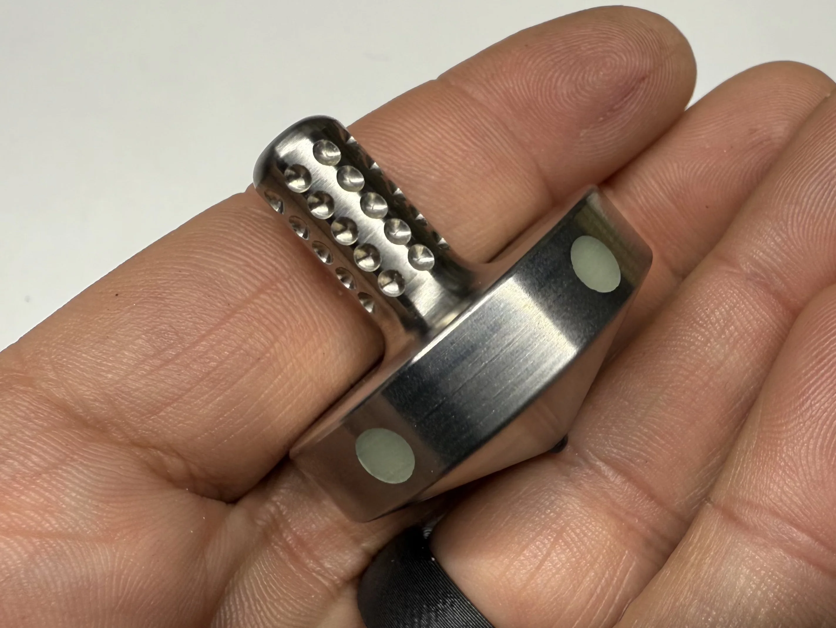 Tip Top Extreme - Tungsten / Titanium / UGM Glow - Spinning Top + Delrin Stand by Maratac® - Image 3
