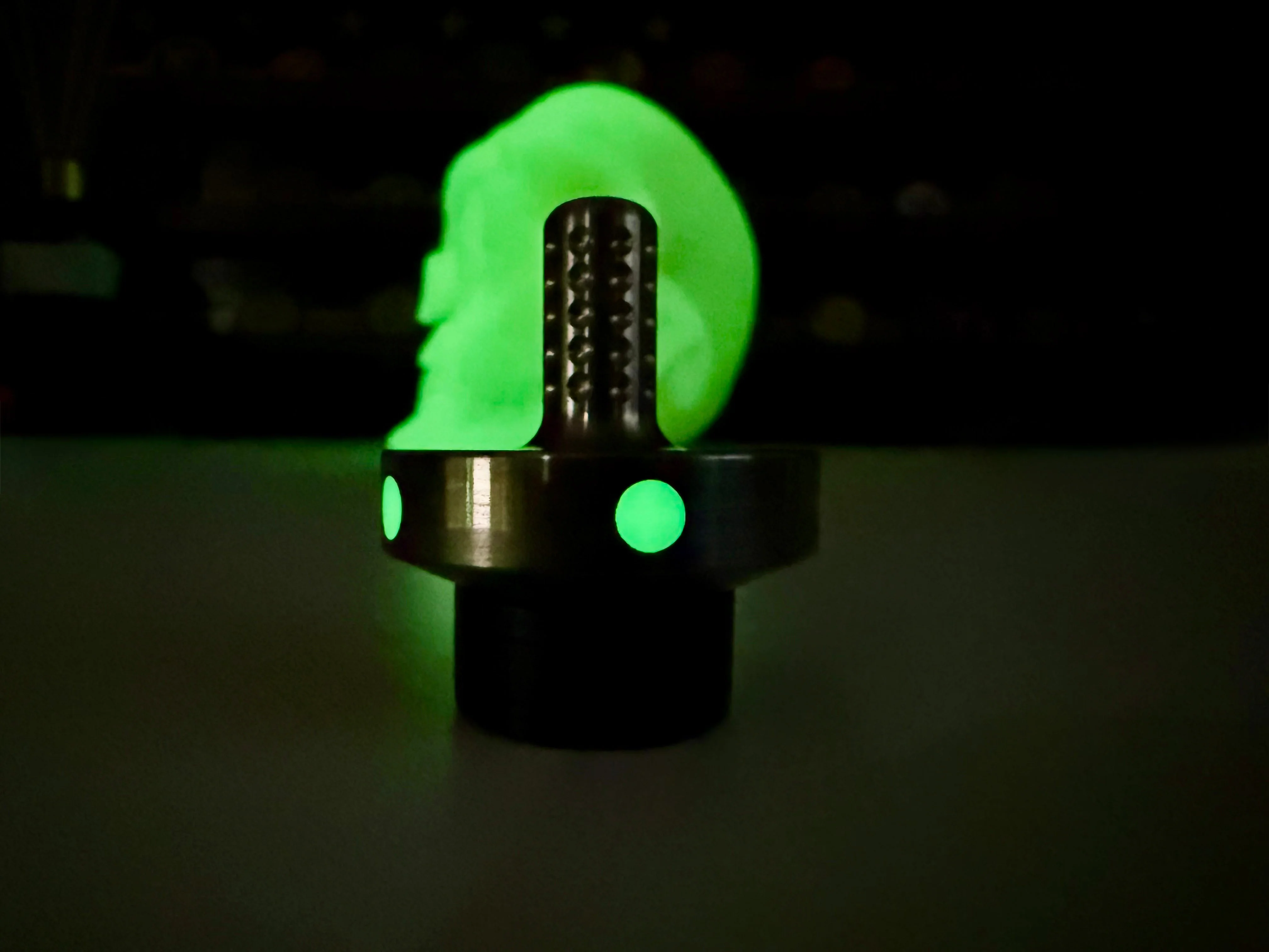 Tip Top Extreme - Tungsten / Titanium / UGM Glow - Spinning Top + Delrin Stand by Maratac® - Image 8